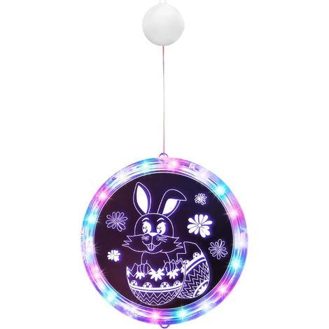 Lumières de Pâques – Toile de à piles – Décorations de fenêtre éclairées avec motif lapin – Pour mur, Noël, intérieur ou extérieur, maison, cheminée, fête, porche (1/5)