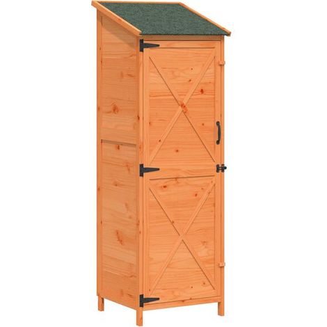 Chalet de jardin marron, 59,5 x 56 x 176,5 cm, bois d'ingénierie (1/5)