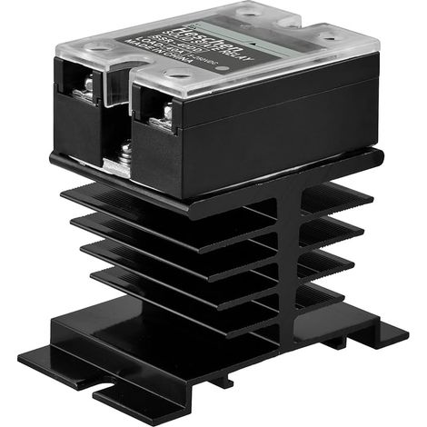Relais statique monophasé DC/DC, SSR-40DD, entrée 4-32 VDC, sortie 24-220 VDC, 40 A 50-60 Hz, avec dissipateur thermique (1/5)