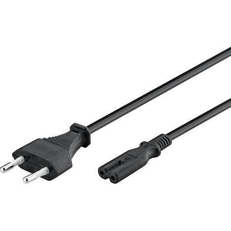 Câble d'alimentation prise EU type C vers prise double Femelle type C7, droit 1,5 m, noir (1/4)