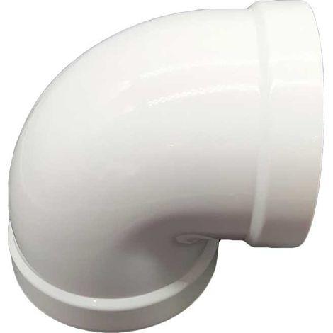 Codo 90º Hembra-Hembra Salida De Humos Aluminio Lacado Blanco - Convesa  Medidas  Accesorios Fontanería: 125mm (1/3)