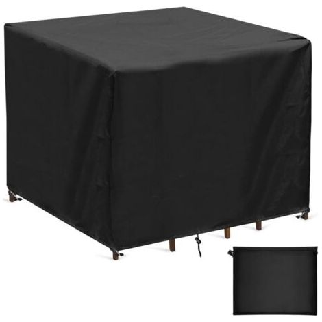 Housse de protection pour table de jardin 90x90x90cm – Imperméable 420D Oxford – Résistante aux intempéries – Cordon de serrage (1/4)