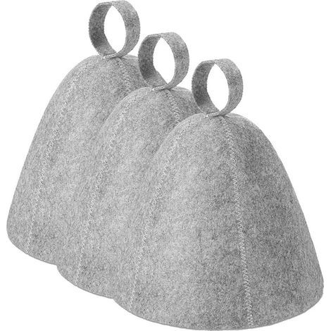 Lot de 3 bonnets de sauna en feutre de laine, bonnets de sauna russes, unisexes pour femmes et hommes, accessoires de sauna pour bain de vapeur