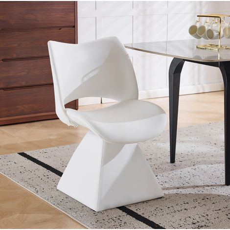 Silla comedor giratoria blanca metal y madera OKMYHOME (1/5)