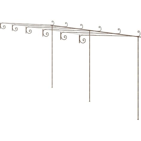 Les Tendances – Pergola de jardin en fer forgé marron antique 6x3x2,5 m – Support idéal pour plantes grimpantes – Design romantique et élégant (1/5)