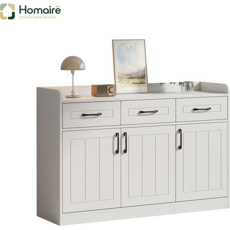 Flur- Garderobenschrank weiß aus Spanplatte und Polyester 120 x 35 x 80 cm HOMAIRE (1/5)