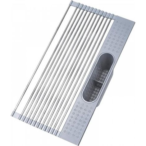x Grand Séchoir pour Égouttoir D'évier de Cuisine + Petit Coussin Isolant Table à Manger egouttoir 20'' 11'' Gris (1/4)