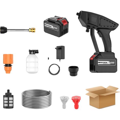 Pistolet de lavage de voiture sans fil, haute pression 60 bars, batterie 30000mAh, 30000mAh (1/2)