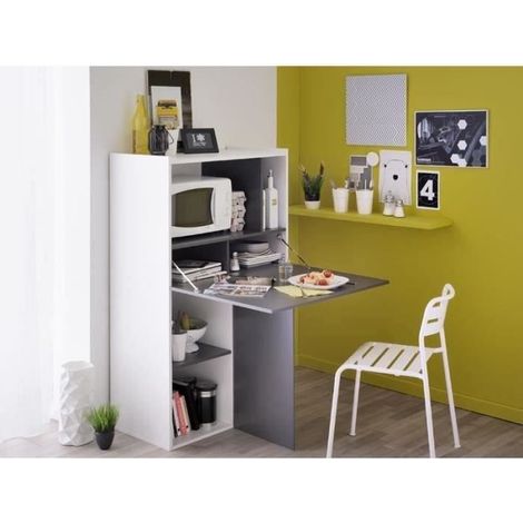 Armoire Flip 80cm 2 portes - gris/blanc (1/2)