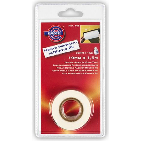 1ROTOLO NASTRO BIADESIVO FISSAFORTE mm. 19x1,5 mt. col. Bianco