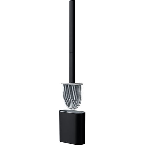 Brosse WC de luxe avec support - Brosse WC flexible en silicone - Comprend un système de montage - À poser ou à suspendre - Brosse WC (1/3)
