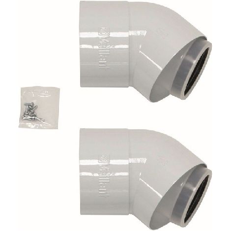 Vaillant Bogen 45 Grad (2 St.) Brennwert Luft-/Abgasführung, PP, 80/125 mm, 303211 (1/3)