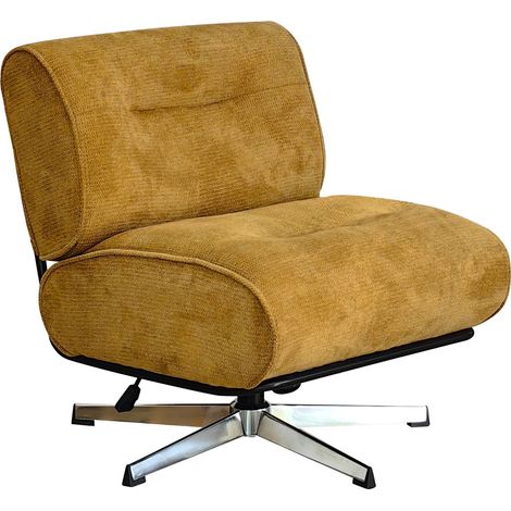 Fauteuil pivotant en tissu chenille pied étoile - Bronze - Simon (1/5)