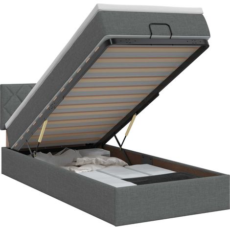 Maison Exclusive - Letto ottomano con materasso Grigio Scuro 100 x 200 cm Tessuto (1/5)