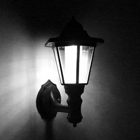 MINE Applique extérieure Lanterne murale à énergie solaire blanche lampe extérieure jardin résistant aux intempéries LED applique murale hexagonale lampe extérieure applique lanterne lampe pour extéri (1/4)