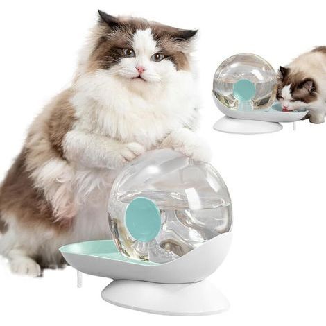 Cat Dog Water Dispenser, Gravity Cat Drinker, Snail Shape, Automatic Cat Water Fountain, Dog Water Bowl Dispenser - Easy to See Water Level (Green) (1/4)