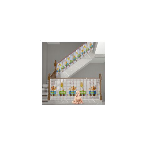 Filet de Sécurité pour Enfants, Bébé Filet de Protection pour Balcon et Escalier, 600Lx90H CM Robuste Réglable Clôture D'escalier Barriere de Securite en Maille pour Chat et Jouet (1/5)