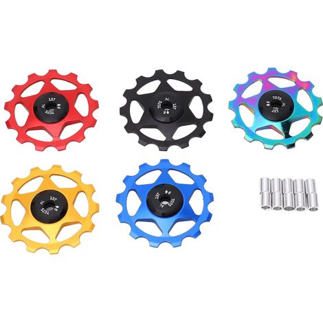 Schaltwerksröllchen aus Aluminiumlegierung (5 Stück) für Rennräder und Mountainbikes, 13 Zähne. (1/5)