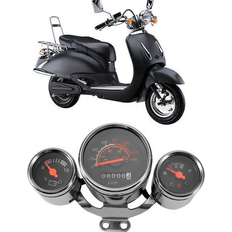Compteur numérique moto avec tachymètre, indicateur de vitesse, odomètre et jauge, kit complet pour tableau de bord (1/5)
