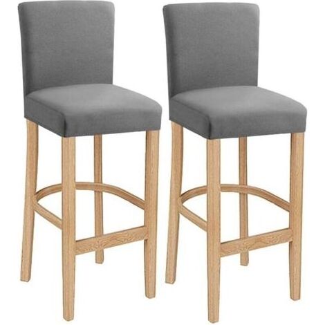 Housses de Chaise de Bar, Housse de Chaise Lavable Extensible et Amovible pour Chaise de Salle à Manger pivotante Courte Chaise arrière Tabouret de Bar Chaise (Gris Clair, 2 Pcs) (1/5)