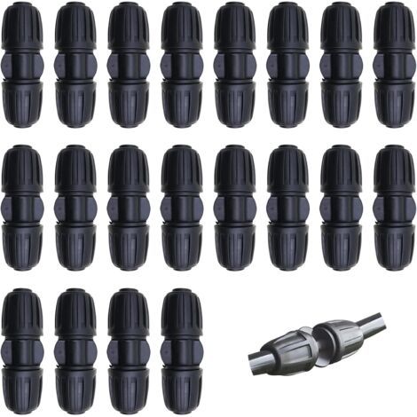 Accessoires d'irrigation goutte, 20 pièces tuyau d'irrigation goutte de 1/2 pouces, connecteur d'irrigation goutte de type I, accessoires d'arrosage goutte de 16 mm pour jardin, patio (1/4)