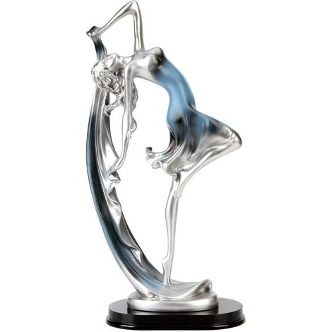 1pc statue de danseuse en Résine Danse Action Statue Artisanale Décoration de la Maison pour Armoire, Salon, Bibliothèque Maison Sculpture,Bleu,34CM en hauteur (1/5)