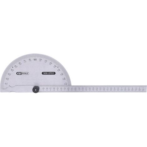 [GEBRAUCHT] B-Ware KS Tools Winkelmesser 180° Edelstahl präzise Messung 400mm schwarz graviert (1/2)
