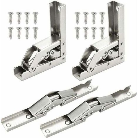 4 PCS Charnières Pliant 90 Degré Plein Recouvrante Charniere Porte en Acier Inoxydable Charniere Meuble Cuisine Invisible avec 16 (1/4)