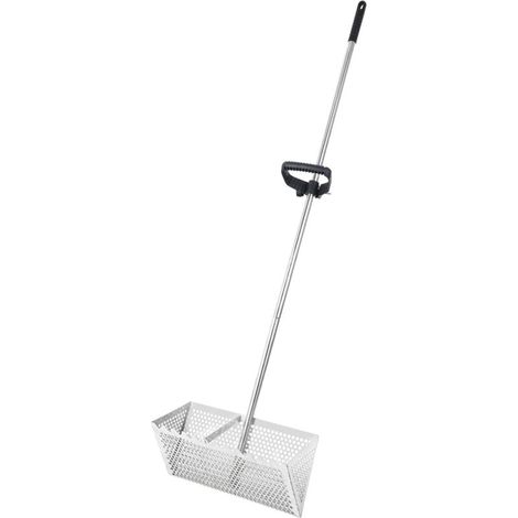 Sandflohrechen, abnehmbarer Sandflohrechen, Haifischzahnsieb mit 40,6 cm breitem Abflusssieb und 129,5 cm langem Griff