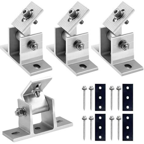 Solarpanel-Halterung, Solarpanel-Montagesatz, 15–30 ° Halterung, Photovoltaik-Halterung, für Flachdach, Wandmontage, Balkon, Wohnmobil, 4 Stück
