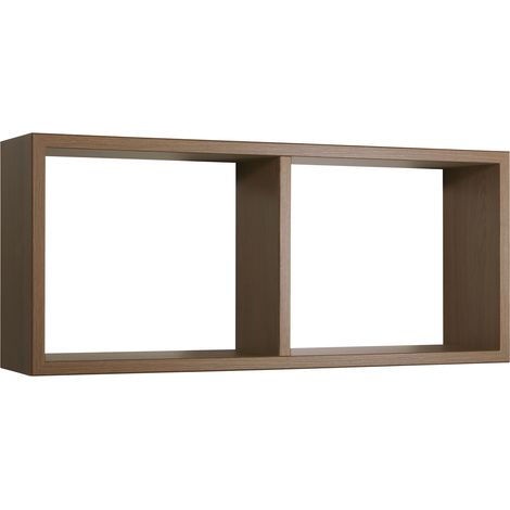 Mensola Rettangolare 2 Scomparti da Parete 70x30x15,5 cm in Fibra di Legno Morgana Rovere Tabacco (1/5)