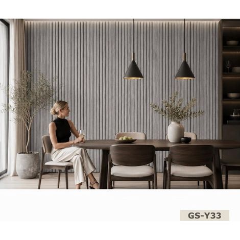 TRADE SHOP - Rotolo Pannello Murale Adesivo 60x300cm Effetto Legno Grigio A Doghe Scanalate Gs-y33 - (1/4)