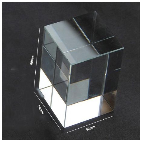 Cubo de cristal K9 de 8 x 8 x 8 cm, cubo de cristal óptico puro de 5 x 5 x 8 cm