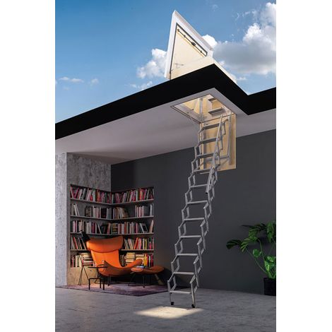 Scala retrattile elettrica per accesso a terrazza con foro : 70X110cm - FGM/70110/T