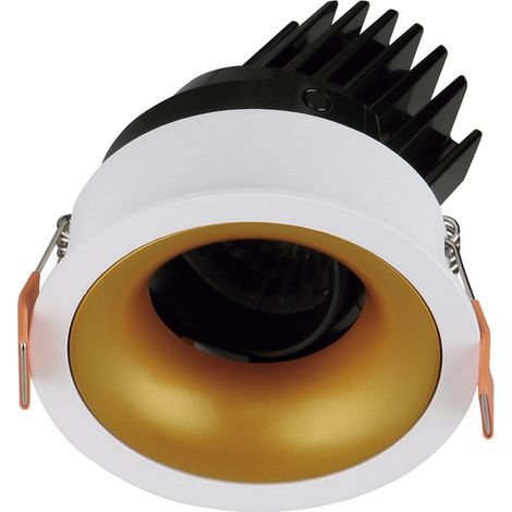 Empotrable techo tilt VIP1 Round Convex LED COB 10.60W 1376lm(1009lm) CRI90 3000K 18º Blanco Oro