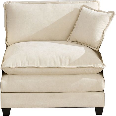 Canapé Cloud 1 place (sans accoudoirs), sectionnel, chambre et appartement, coussin double couche, tissu chenille respirant, beige (1/5)