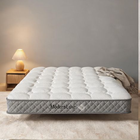 Matelas coloris blanc en foam Spring Polyester 200 x 140 x 20 cm (1/5)