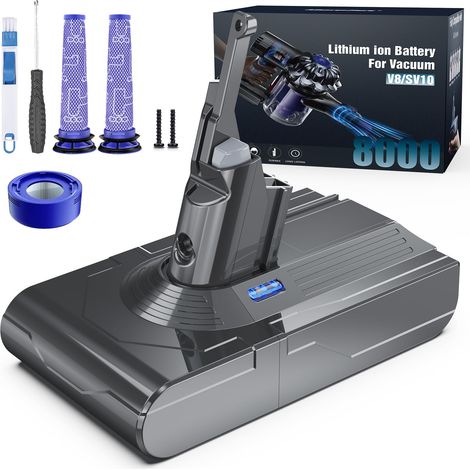 Batterie pour V8 avec 3 Filtres, SV10 Absolute Animal Pro Motorhead Extra Fluffy Plus Slim Parquet Total Clean SV25 Aspirateur sans Fil avec Tournevis (1/5)
