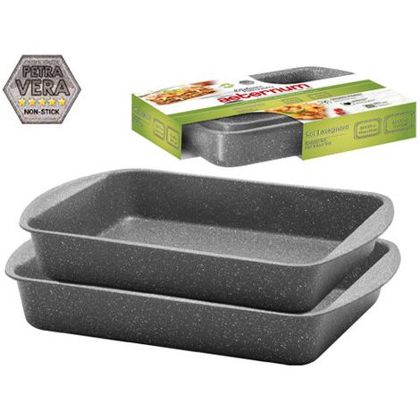 Set 2 bandejas para lasaña 35×27 cm + 45×30 cm Petravera Plus – Aeternum