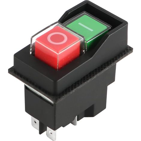 Interrupteur électromagnétique KJD17 5 broches AC250 V 18 A Bouton-poussoir étanche Interrupteur de sécurité magnétique Démarreur magnétique Outil électrique (1/5)