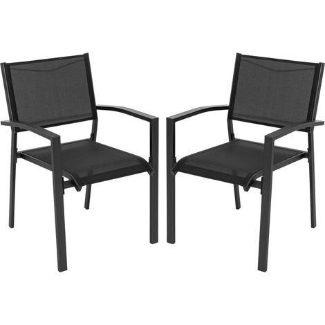 Avestar Lot de 2 Chaises de Jardin Empilables, en tissu textilene et cadre en fer thermolaqué