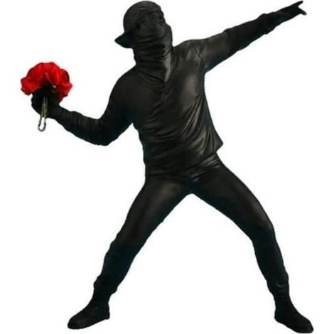 Statue - Ornements Modernes - Sculpture Lanceur de Fleurs - Résine - Noir - 18cm x 21.5cm x 5.5cm (1/4)