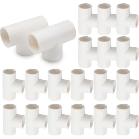 10 Pcs 20mm (1/2 ") raccord de tuyau en PVC-U à trois voies raccord de tuyau raccord de raccordement de tuyau d'eau de jardin (1/4)