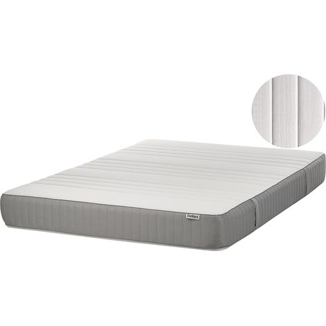 Beliani Latex Foam Mattress White PU H2/3 Medium Firmness EU Double Fabric, Filling PU Foam, Does Not Require Assembly, Holds up to 260 kg, For Back Pain Sufferers, 140 x 200 x 20 cm LATEX AIR 7 PLUS