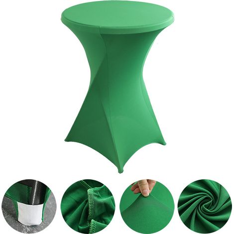 Mantel de cóctel elástico, ideal para bodas, banquetes y fiestas (diámetro 76,20 cm - 81,28 cm x altura 106,68 cm), 2 piezas, mesa no incluida - verde (1/5)