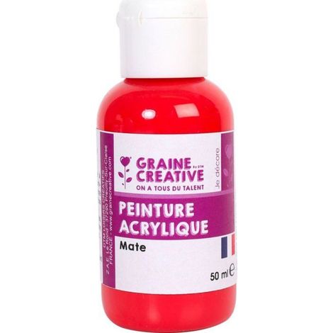 PEINTURE ACRYLIQUE 50ML ROUGE CARMIN (1/3)
