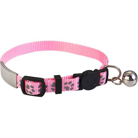 Collar Para Gatos - Personalizable Con Nombre - Cierre De Seguridad Autoabrochable - Reflectante - Rosa - 1 Unidad (1/5)