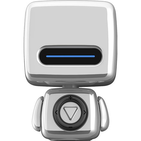 Enceinte Bluetooth Mini Mignonne Robot Portable Sans Fil avec Caisson de Basses pour Voyage Extérieur Gris Argenté (1/2)