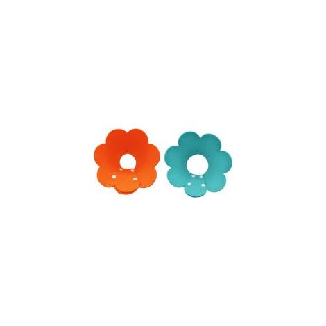 Lot de 2 colliers pour animaux de compagnie en feutre à boucle élisabéthaine - Orange + Bleu clair - L (1/5)