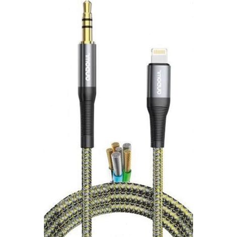 Andowl - Cavo Di Collegamento Audio Da Lightning A Jack Aux Da 3,5 Mm 1 Mt Intrecciato Q-yp50 - (1/2)